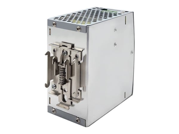 Qoltec - Strømforsyning (DIN-skinnemonterbar) - industrial, 24V, 10A - AC 220-240 V - 240 watt - sølv