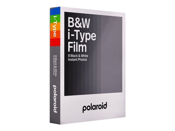 Polaroid i-Type B&amp;W Film - Strålende - hvid - 88 x 107 mm 8 ark fotopapir