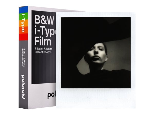 Polaroid i-Type B&amp;W Film - Strålende - hvid - 88 x 107 mm 8 ark fotopapir