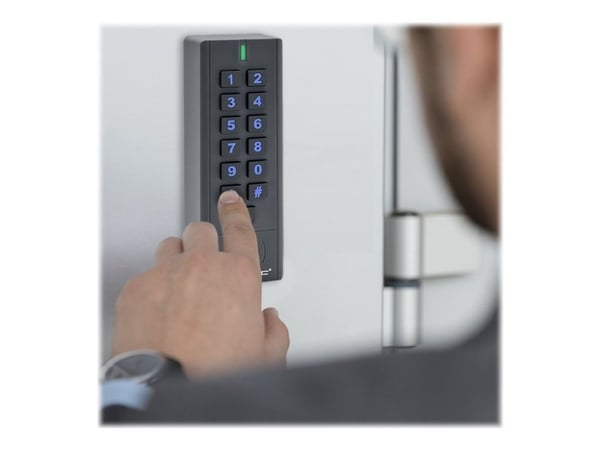 Qoltec CALISTO - Code lock - with RFID reader, code card, key fob, doorbell button, IP68, EM - grafit