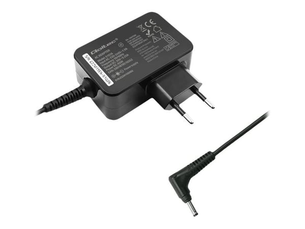 Qoltec - Strømadapter - 20V, 3.25A, 4.0x1.7 plug - AC 220-240 V - 65 watt - svart