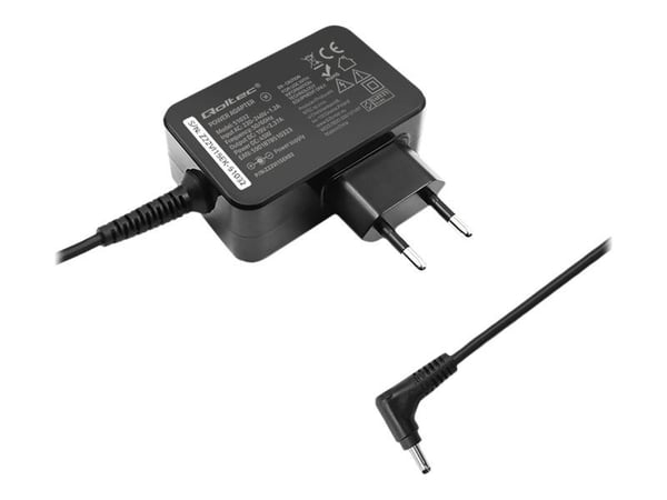 Qoltec - Strømadapter - AC 220-240 V - 45 watt - 1.7 m kabel - svart