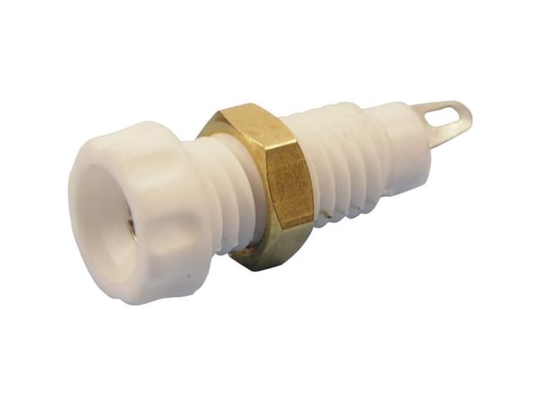 Cliff CL1464A Laboratorioliitin Liitin, uppoasennettava pystysuora Nastan halkaisija: 4 mm Valkoinen 1 kpl