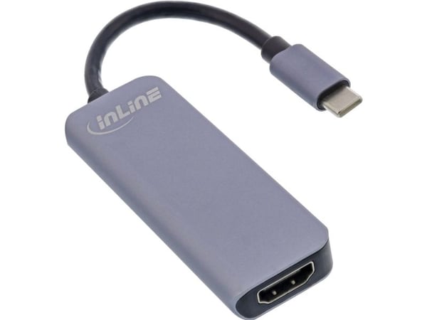InLine 33271H, USB 3.2 Gen 1 (3.1 Gen 1) Type-C, HDMI, USB 3.2 Gen 1 (3.1 Gen 1) Type-A, USB Type-C, 5000 Mbit/s, 60 Hz, 3840 x 2160 pikseliä, Harmaa
