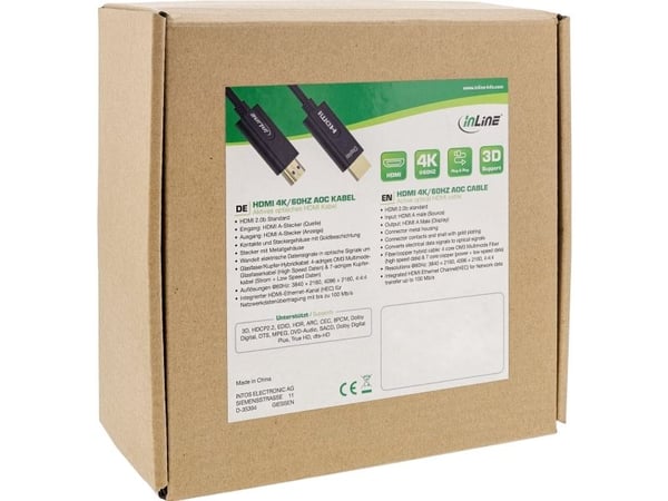 InLine 17550O, 50 m, HDMI Type A (Standard), HDMI Type A (Standard), 3D, 18 Gbit/sek., Lajittelu