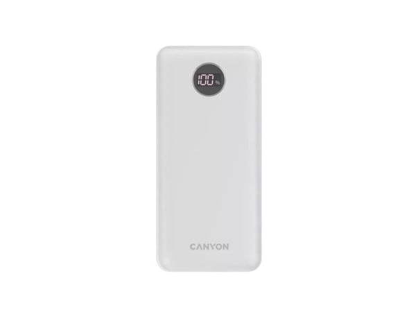 Canyon PB-2002, 20000 mAh, Quick Charge 3.0, Valkoinen