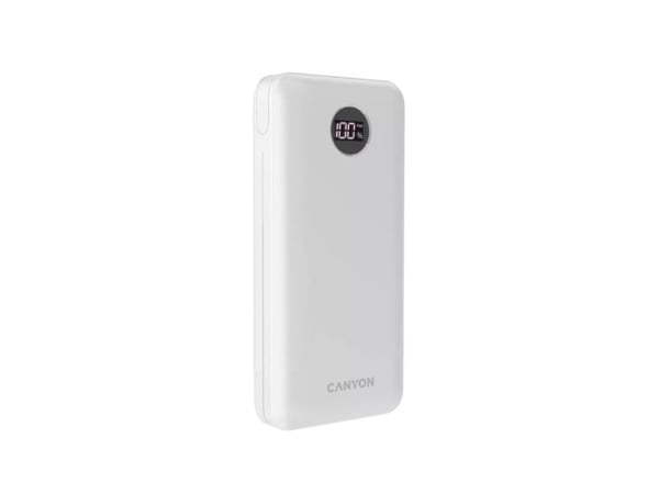 Canyon PB-2002, 20000 mAh, Quick Charge 3.0, Valkoinen