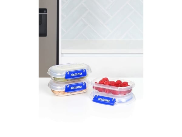 sistema matbeholdersett KLIP IT PLUS 3 x 180 ml blå