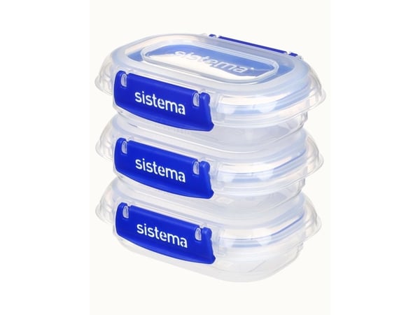 sistema matbeholdersett KLIP IT PLUS 3 x 180 ml blå