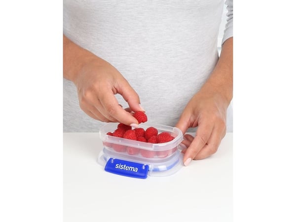 sistema matbeholdersett KLIP IT PLUS 3 x 180 ml blå