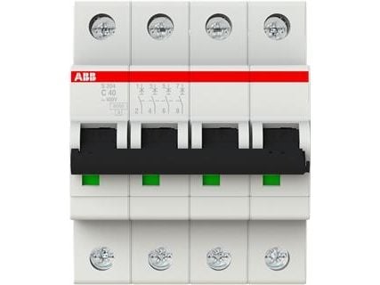 Automaattisulake C 40A, 4-napainen C-ominaisuus, katkaisukyky 6kA, 230/400V AC, 70mm leveä S204-C40
