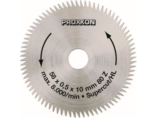 Proxxon Micromot 28014 28 014 Pyörösahanterä 58 x 10 x 0,5 mm Hampaiden lukumäärä (tuumaa kohti): 80 1 kpl 1 kpl