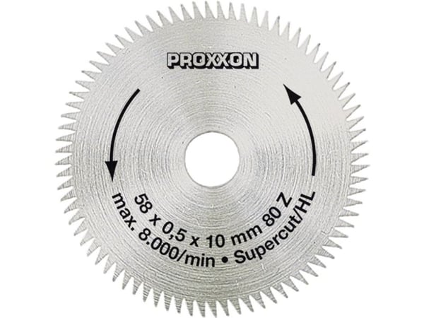 Proxxon Micromot 28014 28 014 Pyörösahanterä 58 x 10 x 0,5 mm Hampaiden lukumäärä (tuumaa kohti): 80 1 kpl 1 kpl