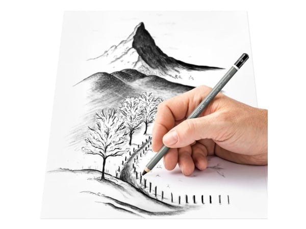 Staedtler Mars Lumograph charcoal, Svart, 4 stykker