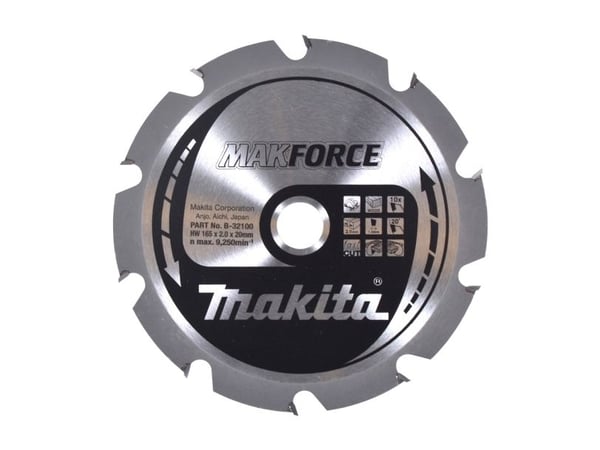 MAKFORCE 165x20mm 10-TOOTH WOODSHAPE sahanterä