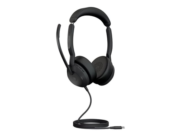 Jabra Evolve2 50 MS Stereo - Headset - på örat - kabelansluten - aktiv brusradering - USB-C - svart - Zoomcertifierad, Certifierad för Microsoft-te...