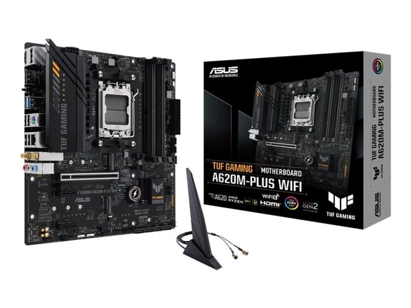 ASUS TUF GAMING A620M-PLUS WIFI - Moderkort - micro ATX - Socket AM5 - AMD A620 Chipuppsättning - USB 3.1 Gen 1, USB-C 3.2 Gen 1 - 2.5 Gigabit LAN,...