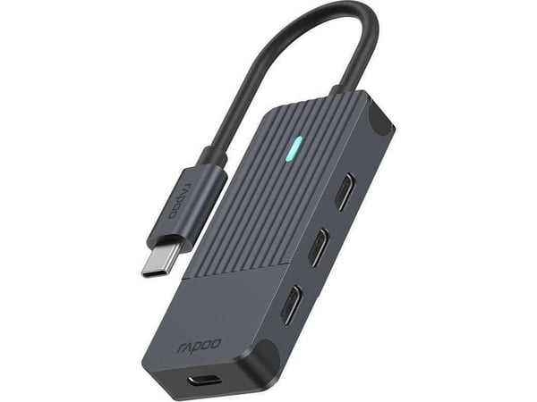 Rapoo UCH-4002, USB Type-C, USB Type-C, Hankjønn, Svart, 0,017 m, 5 Gbit/s