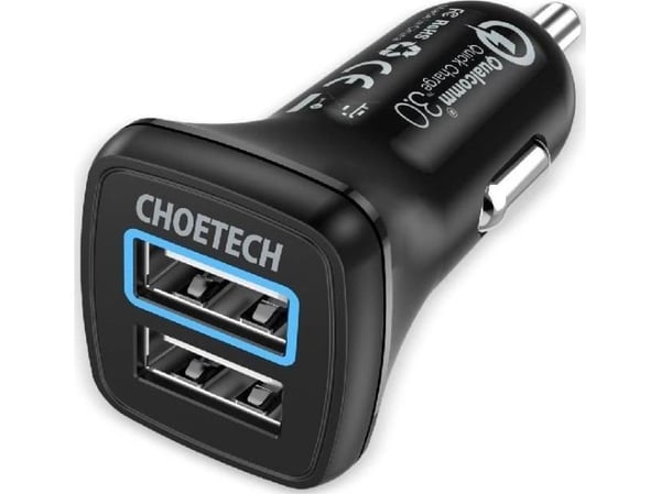 CHOETECH biltelefonladdare 2xUSB A 36W QC3.0