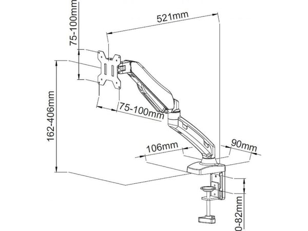 Art pöytäteline 13" - 27" näytölle L-11GD (RAMART L-11GD)