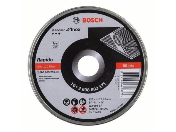 Bosch Standard for INOX WA 60 T BF - Skjæreplate - 125 mm (en pakke 10)