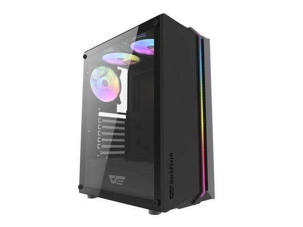 Darkflash DK151 LED datamaskindeksel + 3 vifter (svart)