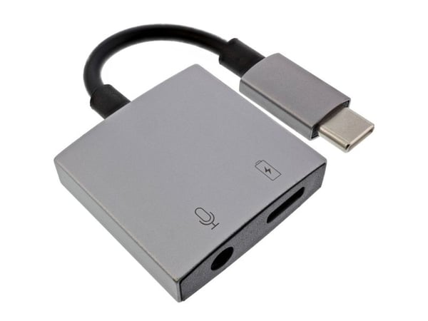 InLine 33054F, USB Type-C, 3.5mm, USB Type-C, Sølv, Acrylonitrilbutadienstyren, 30 W, USB