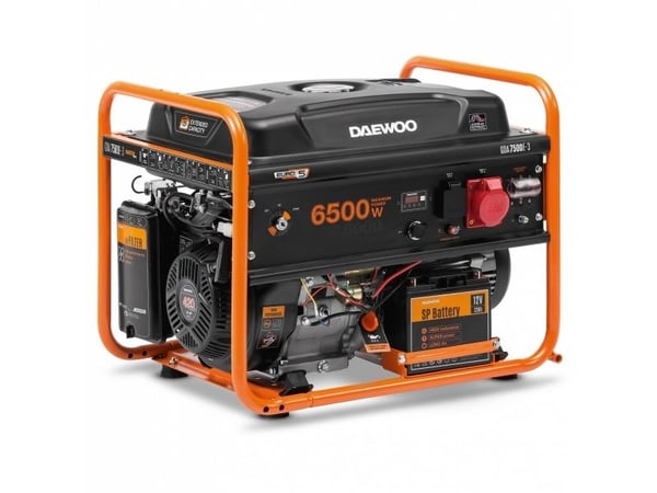 Daewoo GDA 7500E-3, 6000 W, 380 V, 30 L, bensin, manuell/elektronisk, 50 Hz