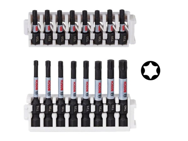 Bosch Impact Control - Spissett for skrutrekker - 8 deler - torx - T15, T20, T25, T30, T40 - heksagonal - lengde: 50 mm