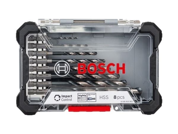 Bosch Impact Control - Borsett - bor - 8 deler - H8 - heksagonal