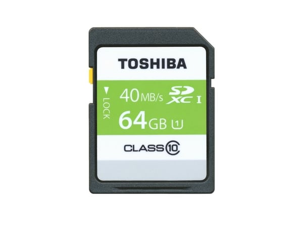 Toshiba SDXC UHS1, 64GB, 64 GB, SDXC, Luokka 10, 40 MB/s