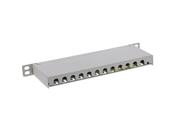 InLine 76819I, RJ45, Cat6a, Rackmontering, 0.5U, Grå, IEC 60603-7-5