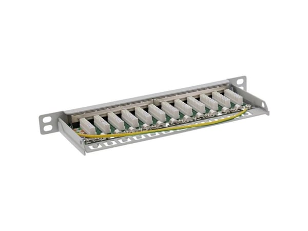 InLine 76819I, RJ45, Cat6a, Rackmontering, 0.5U, Grå, IEC 60603-7-5