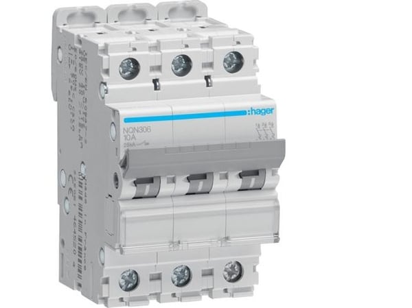 Hager Miniature circuit breakerNQN3063napa 25kA B-6A 3M ( NQN306 )