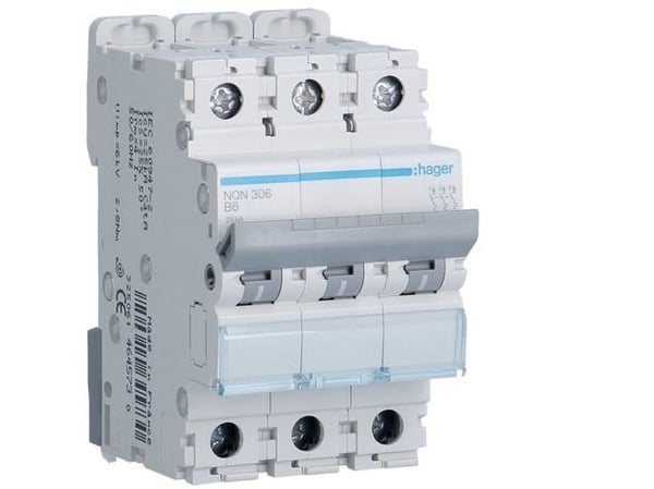 Hager Miniature circuit breakerNQN3063napa 25kA B-6A 3M ( NQN306 )