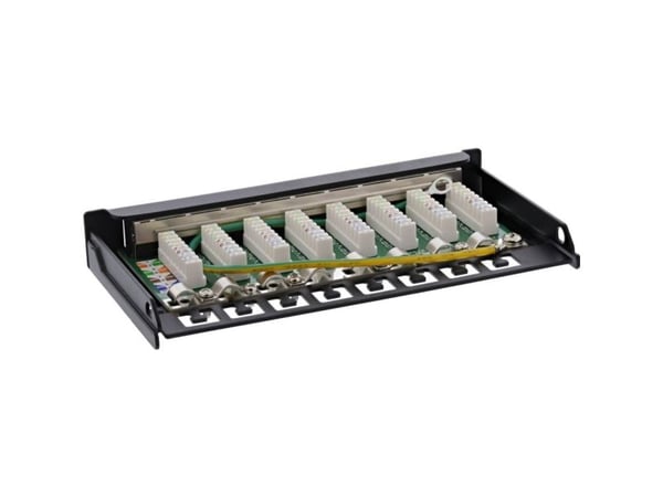 InLine 76818S, RJ45, Cat6a, Veggmontering, 0.5U, Svart, IEC 60603-7-5