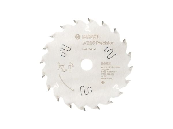 Bosch Best for Wood Top Precision - Sirkelformet sagblad - for tre - 165 mm - 20 tenner