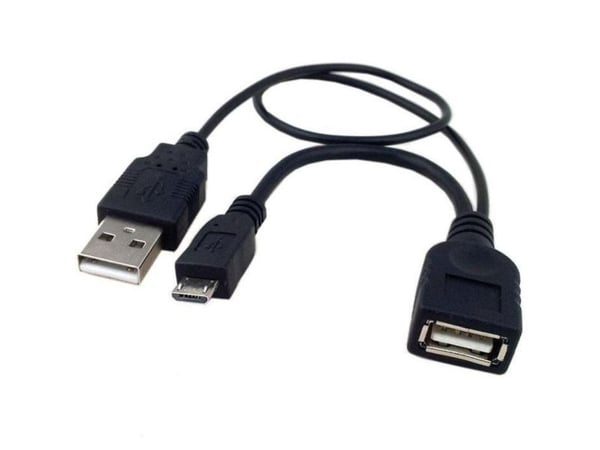 Techly 0.3m USB 2.0 A M/F - Micro USB 2.0 M, 0,3 m, USB A, USB A/Micro-USB B, USB 2.0, Hankjønn/hunkjønn, Sort