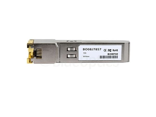 BlueOptics SFP-10G-RJ45-80M-ZY-BO, Kopper, 10000 Mbit/s, SFP+, 80 m, 10GBASE, Grå