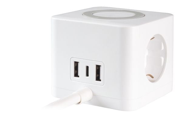 Vivanco PC 3W3USB, 1,4 m, 3 AC-pistorasia(a), Sisätila, Tyyppi F, Type F (CEE 7/4), Suora