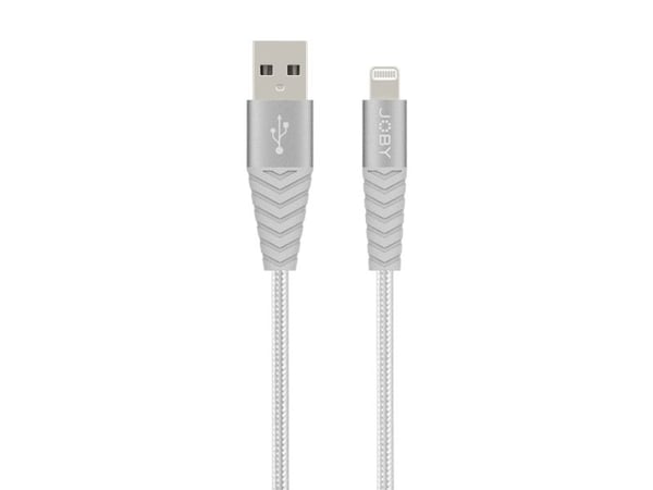 Joby JB01814-BWW, 1,2 m, Lightning, USB A, Hankjønn, Hankjønn, Sølv