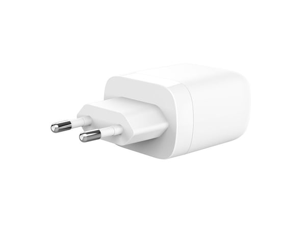 Silicon Power QM25 - Strømadapter - 30 watt - 3 A - PD, QC 3.0 - 2 utgangskontakter (USB-C, USB) - hvit - Europa