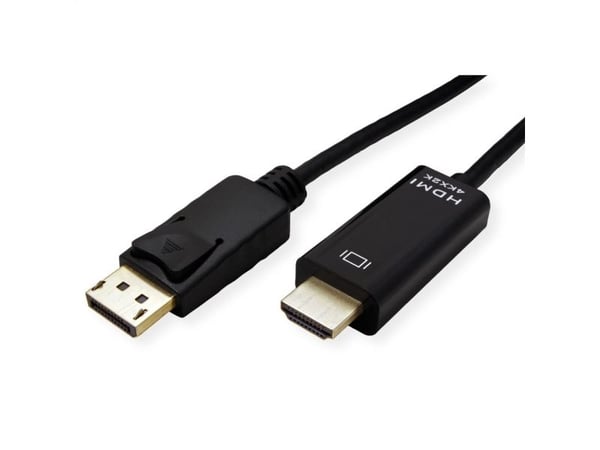 ROLINE 11045995, 1 m, DisplayPort, HDMI, Hankjønn, Hankjønn, Rett