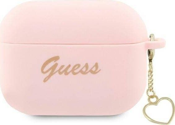 Guess GUACCSILGLLP AirPods 1/2 suojus vaaleanpunainen/vaaleanpunainen Silikoni Glitteri