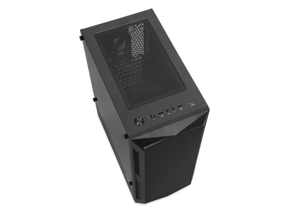 iBOX LUPUS 27 - Tower gaming - ATX - sidepanel med vindu (herdet glass) - ingen strømforsyning - svart - USB/lyd