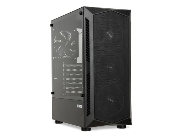 iBOX LUPUS 27 - Tower gaming - ATX - sidepanel med vindu (herdet glass) - ingen strømforsyning - svart - USB/lyd