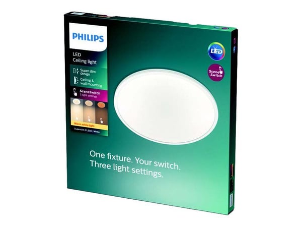Philips myLiving CL550 - Vägg-/taklampa - LED - 18 W - 2700 K - vit