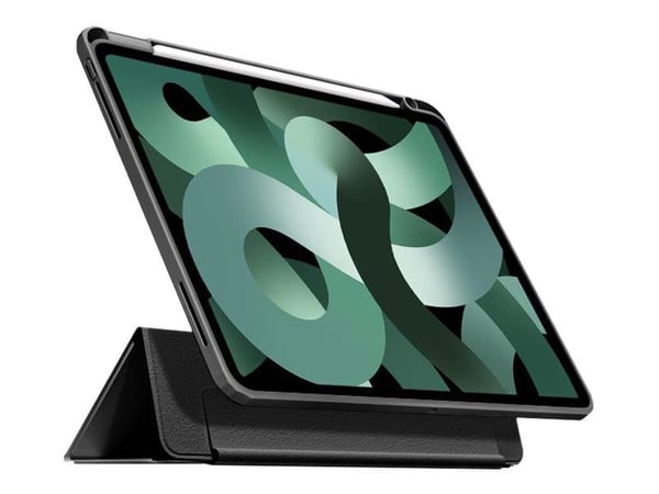 eSTUFF Boston - Lommebok for nettbrett - polyuretan, polykarbonat, termoplast-polyuretan (TPU) - svart, blank - for Apple 10.2-inch iPad (7. genera...