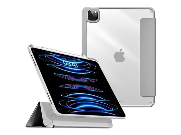 eSTUFF Boston - Lommebok for nettbrett - polyuretan, polykarbonat, termoplast-polyuretan (TPU) - grå, blank - for Apple 12.9-inch iPad Pro (5. gene...