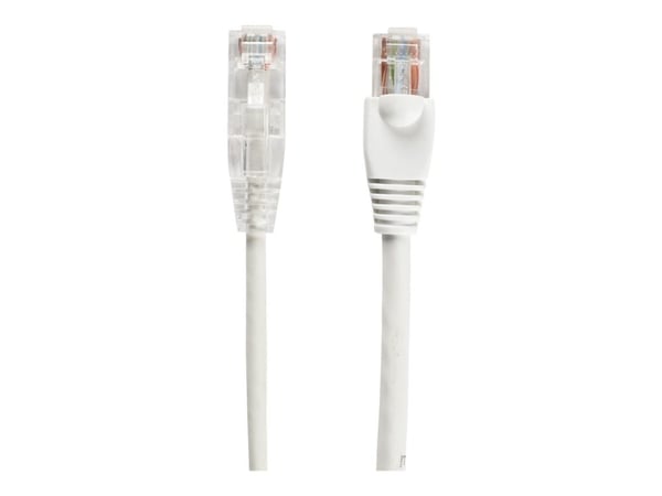 Black Box Slim-Net - Koblingskabel - RJ-45 (hann) til RJ-45 (hann) - UTP - CAT 6a - med støvel, formstøpt, flertrådet - hvit